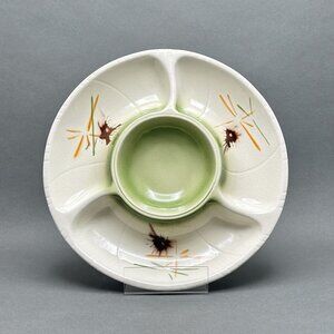 Vintage Lane & Co. 3060 Ceramic Asian Inspired Chip and Dip/Divided Serving Dish
